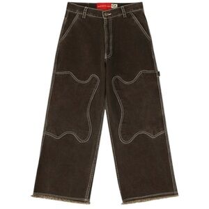 New Barnstorm Doubleknee Chocolate Carpenter Jeans 28 Unisex Baggy Wide Leg 90s